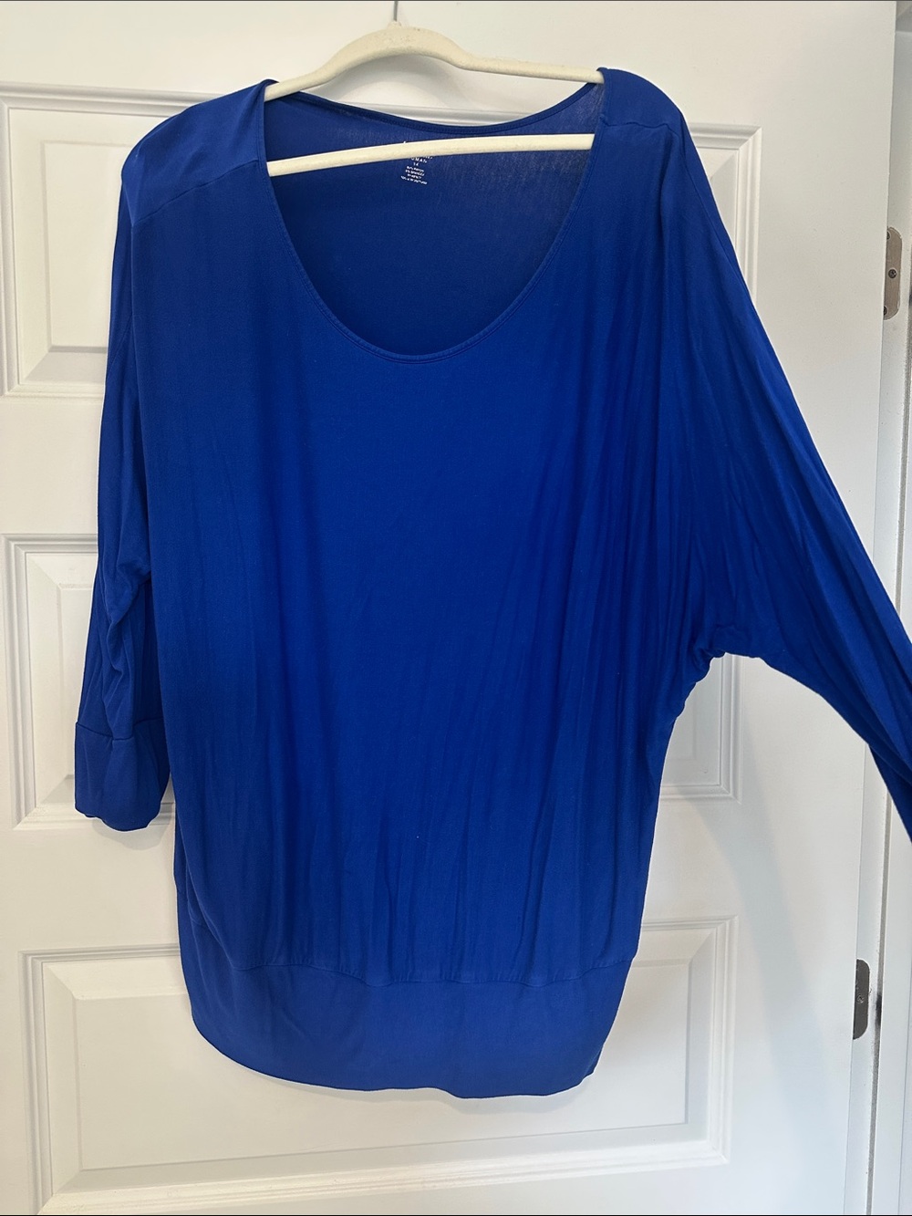 Women's Royal Blue Dolman Sleeve Scoop Neck Top